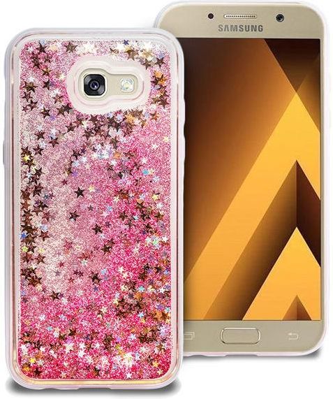 4KOM ETUI LIQUID GLITTER SAMSUNG GALAXY A5 2017 BROKAT RÓŻOWY Etui na