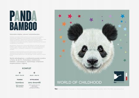 Komplet Dziecięcy Panda Bamboo 100x135Cm Amz Bambus - zdjęcie 2