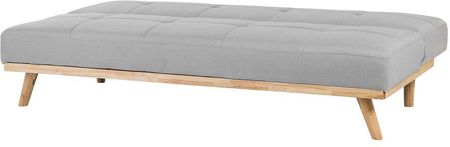 Beliani Sofa Rozkładana Tapicerowana Jasnoszara Froya - zdjęcie 2