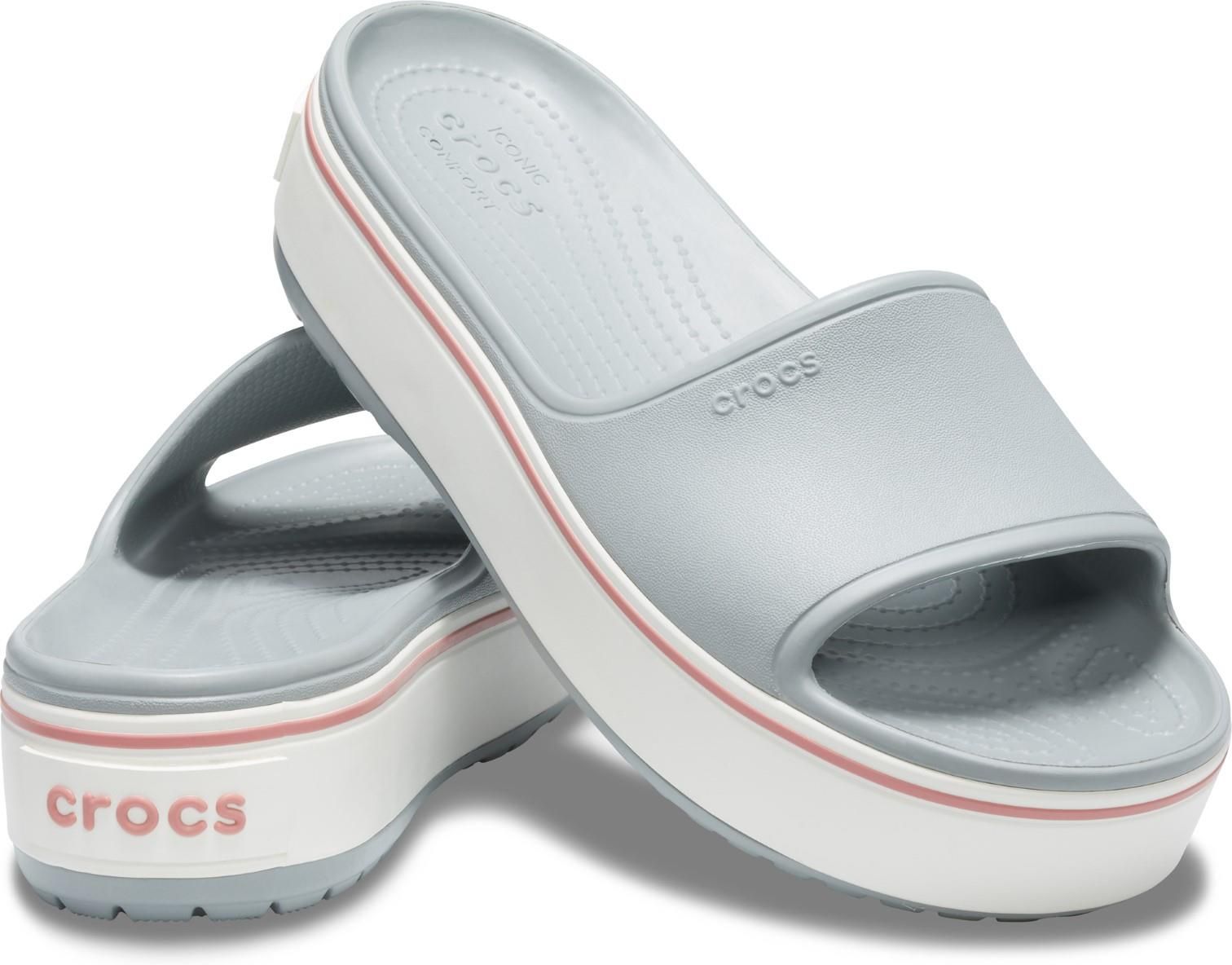 Crocs Szare Na Platformie Klapki Crocband Platform Slide W9 Ceny I