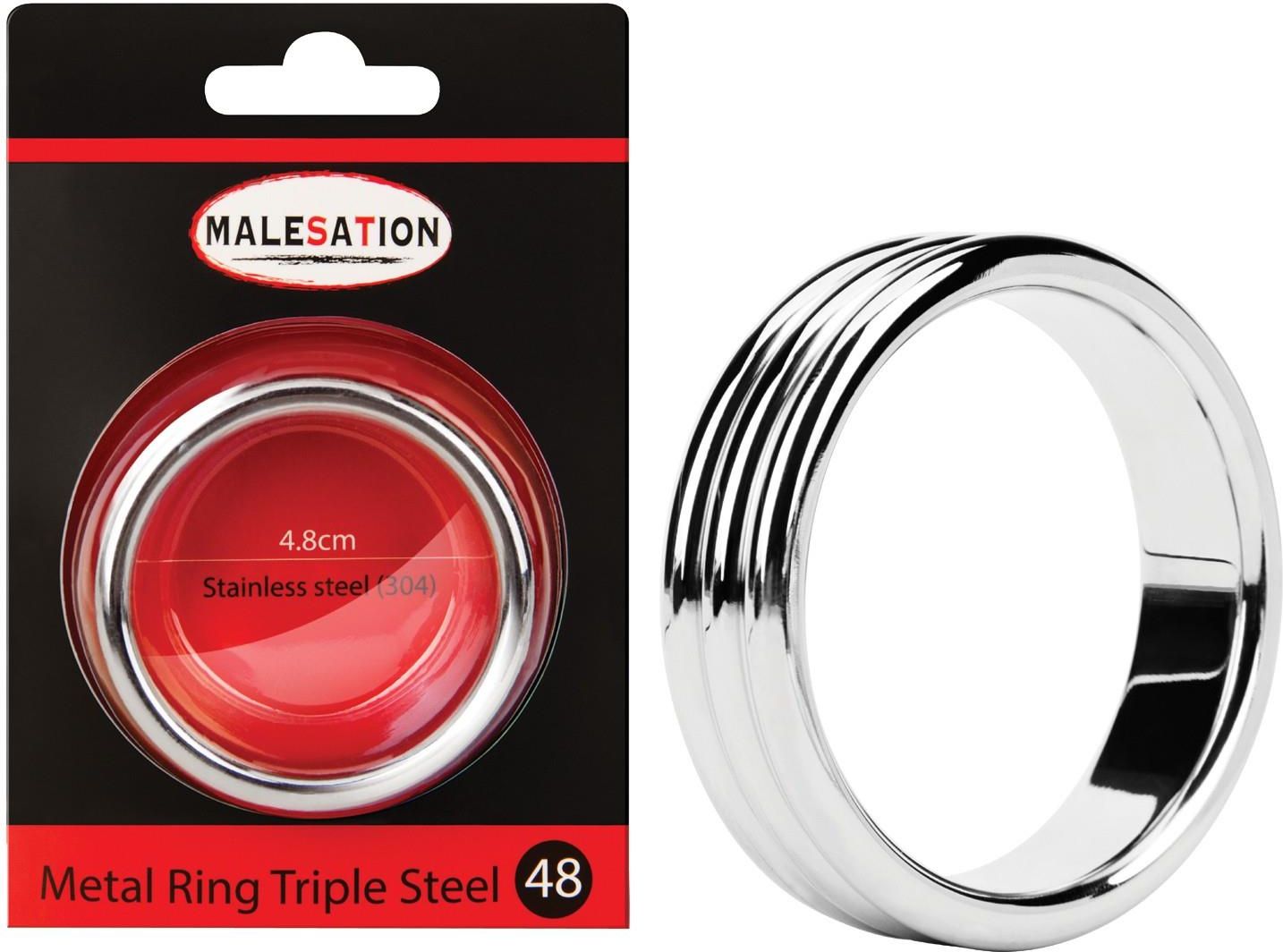 Malesation Metalowy Pier Cie Na Penisa Metal Ring Triple Steel Mm