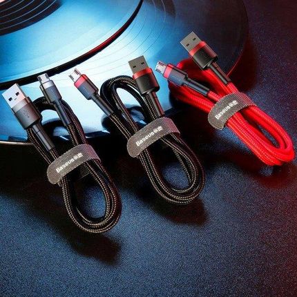 Baseus Kabel Usb Do Micro Usb 2.4A 0,5M Szaro Czarny - zdjęcie 5