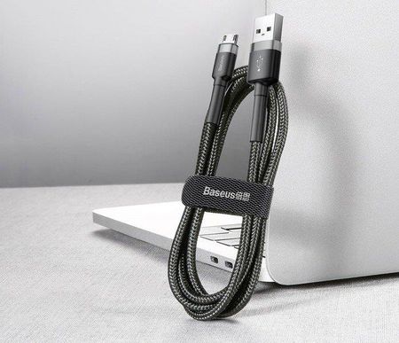 Baseus Kabel Usb Do Micro Usb 2.4A 0,5M Szaro Czarny - zdjęcie 4