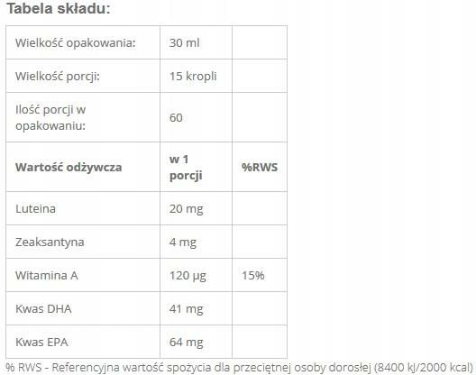 Aura Herbals Luteina Witamina A Dha Zeaksantyna Ml Opinie I