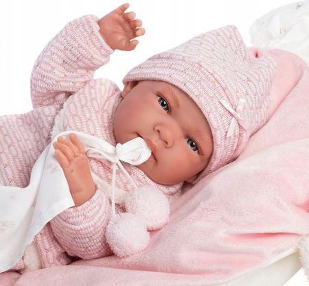 Llorens Lalka Bobas Nica Na Różowym Kocyku 38Cm 73860 - zdjęcie 4