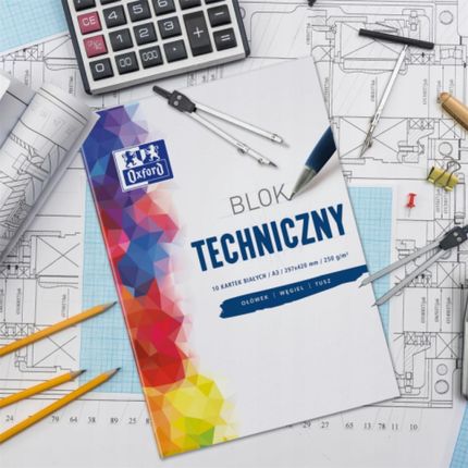 Blok techniczny Oxford A4 10k 250g Biały - zdjęcie 2