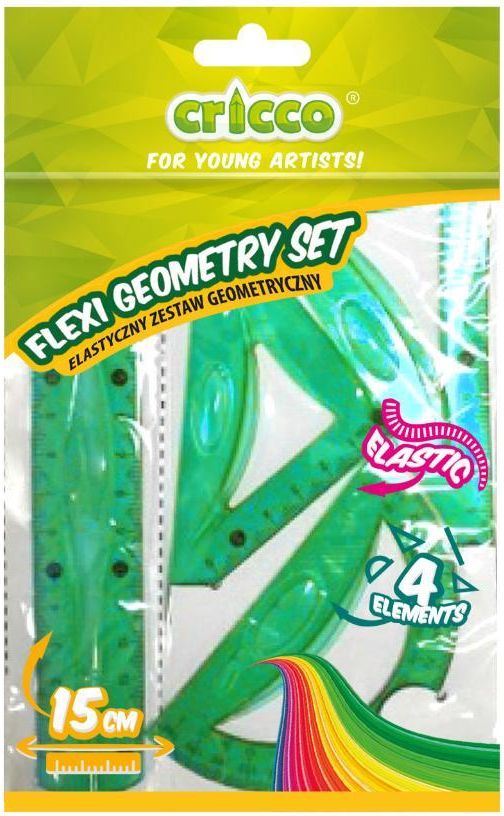 Zdjęcie Zestaw geometryczny Flexi z linijką 15cm CRICCO - - Krzanowice