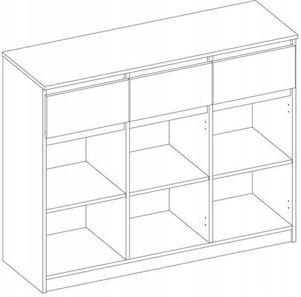 Topeshop Komoda Szafka 3D3S 120Cm Biel Drzwi Szuflady - zdjęcie 3