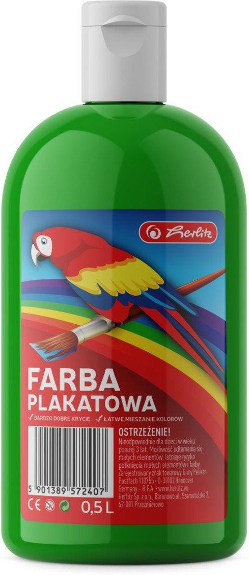 Herlitz Farba Plakatowa W Butelce 500Ml Zielona Ceny I Opinie Ceneo Pl