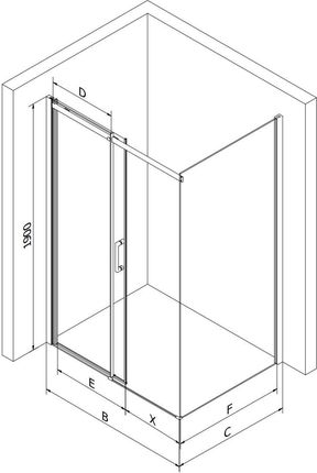 Mexen Omega 100x80cm Grafit Chrom 825-100-080-01-40 - zdjęcie 4
