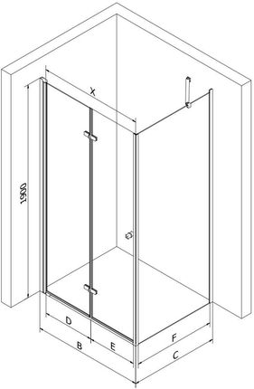 Mexen Lima 80x80cm Transparent Chrom 856-080-080-01-00 - zdjęcie 5