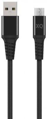 Kabel XQISIT Extra Strong Braided MicroUSB USB A 2m Czarny 35383