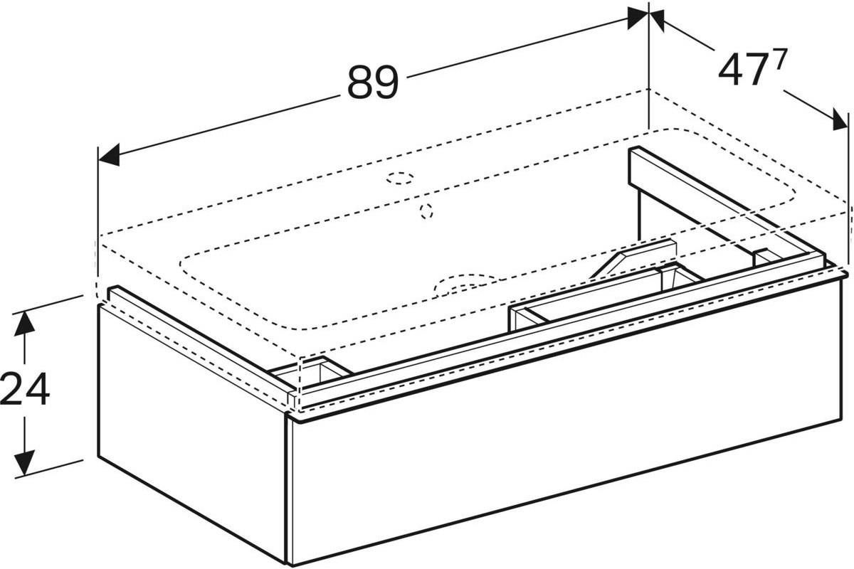 Geberit iCon Szafka pod umywalkę z jedną szufladą platynowy 840292000