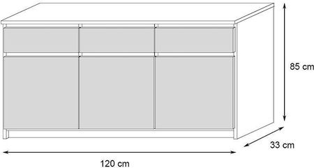 Komoda 3D3S 120CM Dąb Artisan Drzwi Szuflady Salon - zdjęcie 2