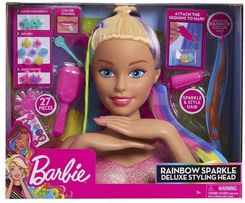 Zdjęcie Just Play Barbie Głowa do stylizacji Deluxe tęczowe włosy (63225) - Bełchatów