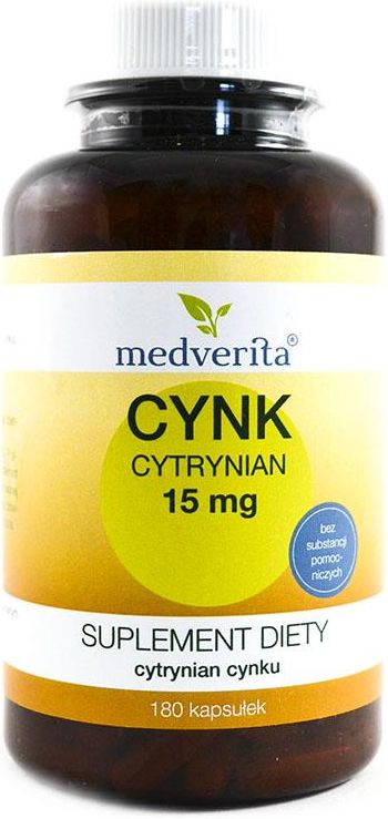 Medverita Cynk Cytrynian 15 Mg 180 Kaps Opinie I Ceny Na Ceneo Pl