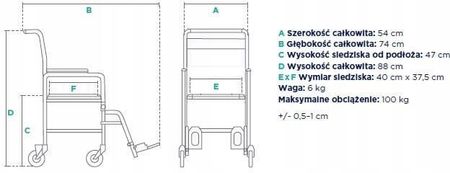 Timago Wózek prysznicowy transportowy z wycięciem FS 7962L - zdjęcie 2