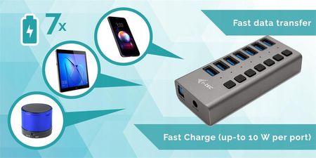 i-tec Hub USB 7x USB 36W (U3CHARGEHUB7) - zdjęcie 2