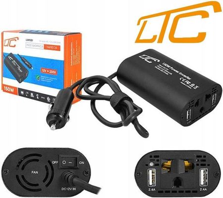 Przetwornica 12V/230V 150W Ltc + 2xUSB 2.4A - zdjęcie 4