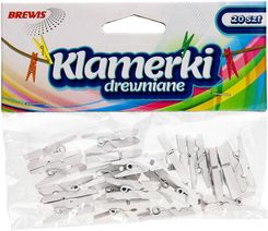 Zdjęcie Klamerki ozdobne 2.5cm białe Brewis - opak. 20 szt. - Witkowo