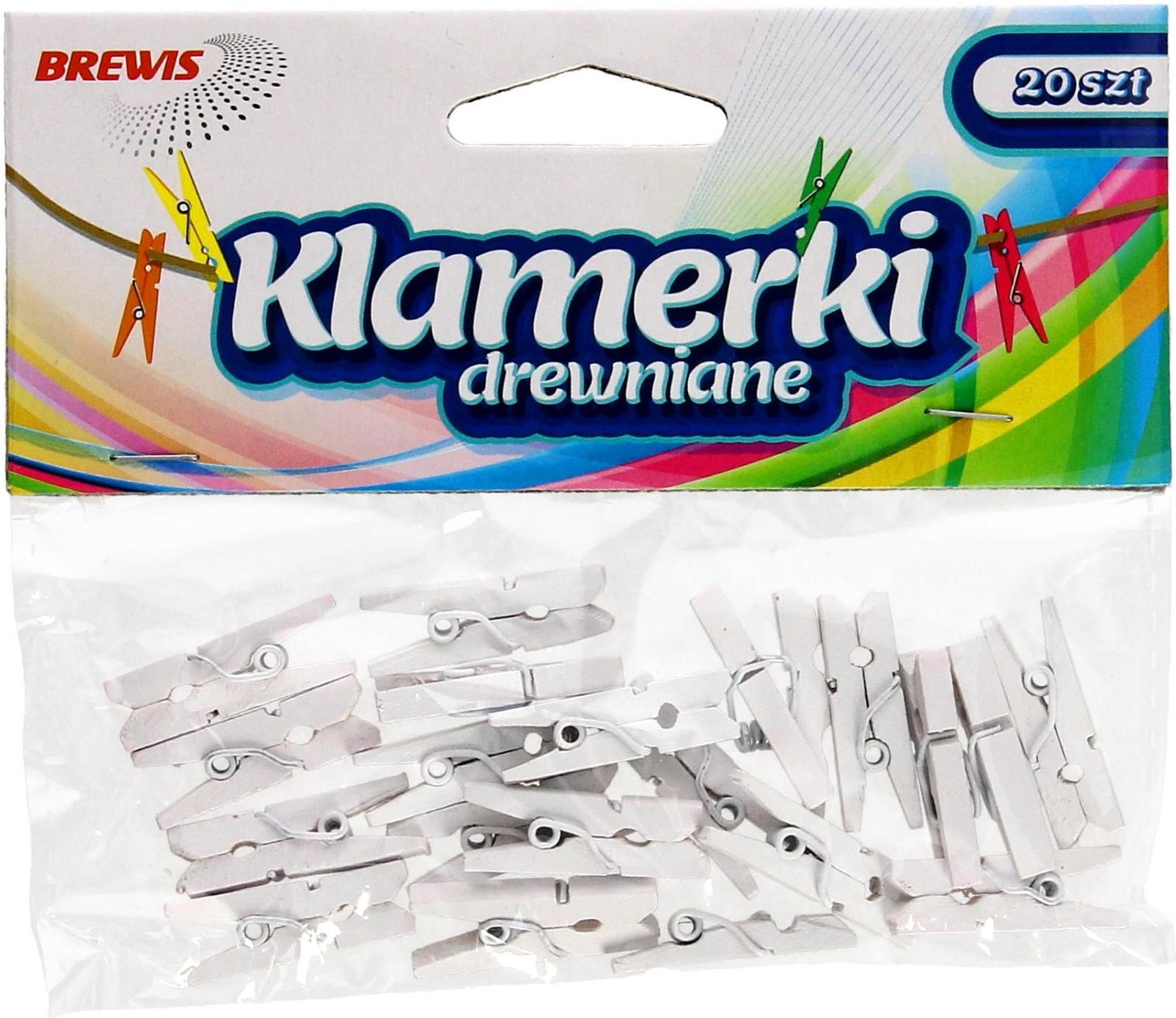 Zdjęcie Klamerki ozdobne 2.5cm białe Brewis - opak. 20 szt. - Witkowo