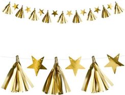 Zdjęcie Partydeco Girlanda Gwiazdki I Frędzle Złota Partydeco 130Cm (Gl24019Me) - Kościan