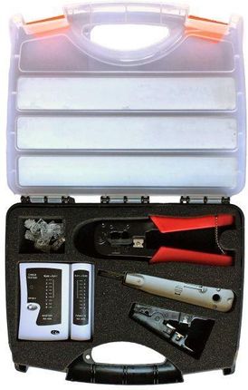 ALANTEC ZESTAW NARZĘDZI INSTALATORSKICH W WALIZCE (TESTER, NÓŻ LSA, ZACISKARKA, STRIPPER, WTYKI RJ45) (NI038) - zdjęcie 2