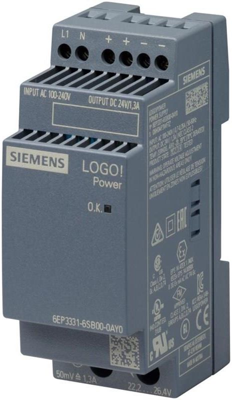 SIEMENS LOGO POWER 24 V 1 3 A STABILIZED POWER SUPPLY