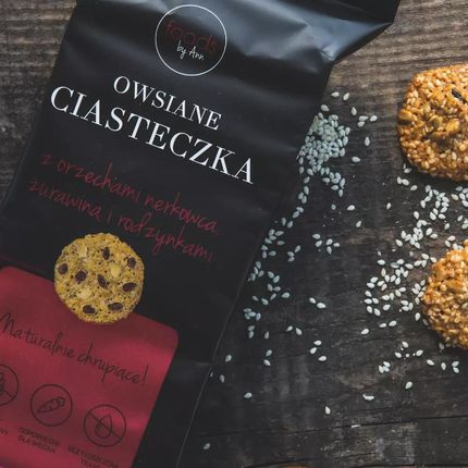 Foods by Ann Ciasteczka owsiane z nerkowcami żurawiną i rodzynkami 100g - zdjęcie 2