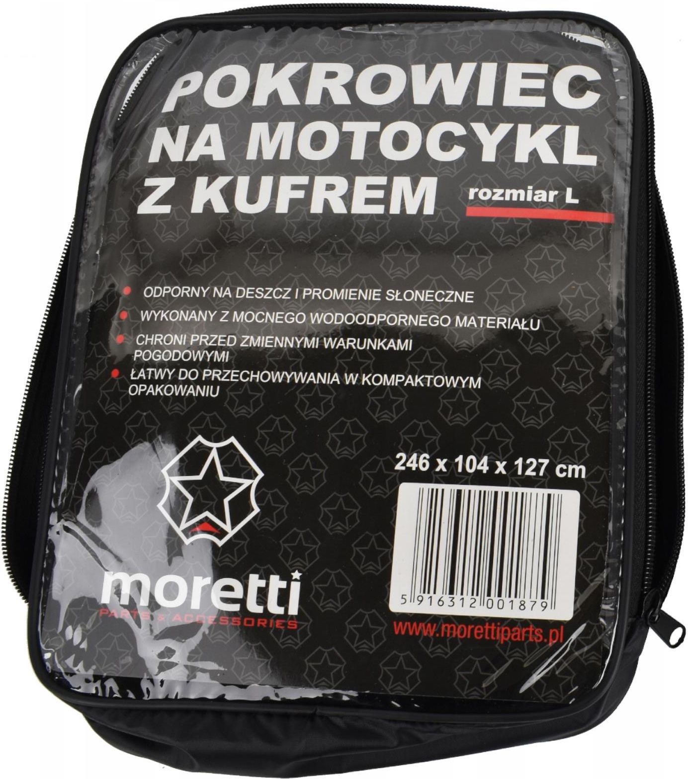 Akcesoria Motocyklowe Pokrowiec Na Motocykl Moretti L 246x104x127 Kufer