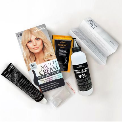 Joanna Multi Cream Color metallic Farba do włosów 28 Bardzo jasny perłowy blond - zdjęcie 3