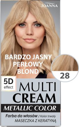 Joanna Multi Cream Color metallic Farba do włosów 28 Bardzo jasny perłowy blond - zdjęcie 6