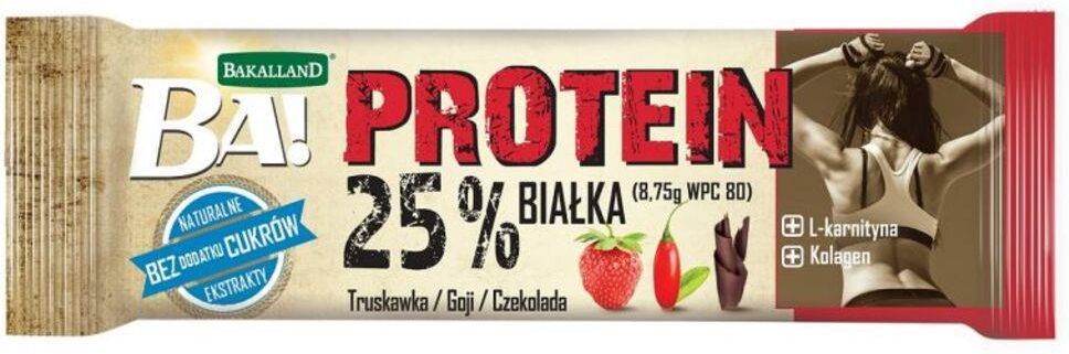 Bakalland Baton Proteinowy W Czekoladzie Truskawka Goji 35g Ceny I