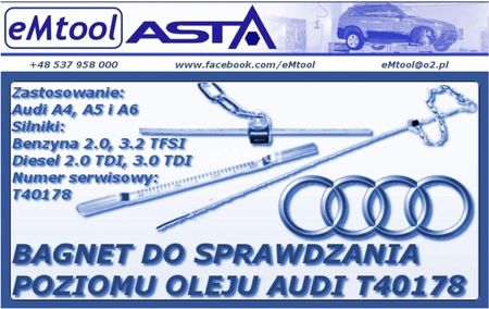 MIARKA BAGNET POZIOMU OLEJU VW AUDI FSI TFSI TDI T40178 - zdjęcie 2
