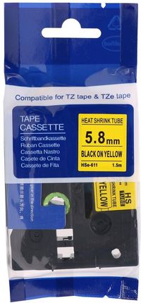 Aimotech Rurka Koszulka Termokurczliwa Zamiennik Do Brother 5.8Mm/1.5M Żółta Czarny Nadruk Hse-611 Hse611 - zdjęcie 2