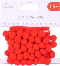 Zdjęcie Dpcraft Pompony Poliestrowe Na Taśmie Simply Creative Czerwone 1,5M (tcsctop044x19) - Nakło nad Notecią