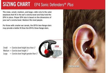 Surefire Zatyczki Do Uszu Earpro Ep4 Sonic Defenders Plus Czarny Ep4-Bk-Mpr - zdjęcie 3