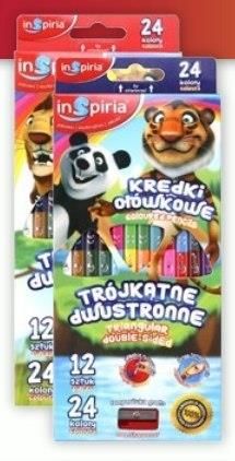 Zdjęcie Schemat Kredki Inspiria Trójkątne Dwustronne 12Szt. = 24Kol. - Nowe Brzesko