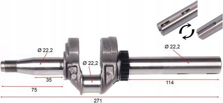 Wał korbowy Briggs 550E 500E 450E 590538 Oryginał - zdjęcie 2