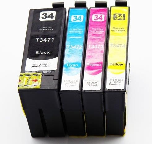 Zdjęcie DD-PRINT ZGODNY ZESTAW TUSZY 34XL DO EPSON WF-3720 WF-3725 T3471 CMYK - Libiąż