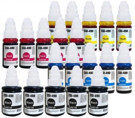 Zdjęcie SUPERBULK ZESTAW 10 KOMPLETÓW TUSZY DO DRUKARKI CANON (ZAMIENNIK GI-490 BK/C/Y/M) PIXMA G1000 G1100 G1200 G1300 G1400 - Kalety