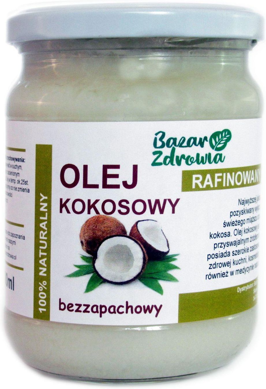 Olej Kokosowy Rafinowany Ml Bezzapachowy Bazar Zdrowia Ceny I