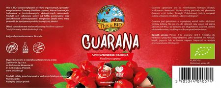 This Is Bio 100% Guarana W Proszku Organiczna 110G - zdjęcie 2