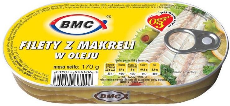 Bmc Filety Z Makreli W Oleju G X Szt Ceny I Opinie Ceneo Pl