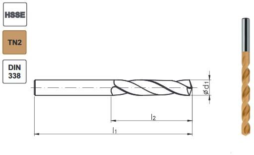 Wiertło Fanar Wiertło Kręte Hsse Din 338 Inox Tn2 Fi 8 5Mm W2 103811