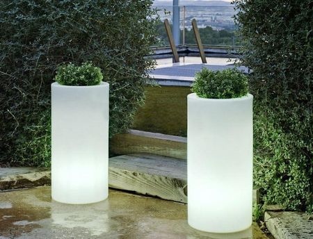 New Garden Donica Palma 70 Solar Biała Led Sterowanie Pilotem (LUMPM070SSNW) - zdjęcie 2