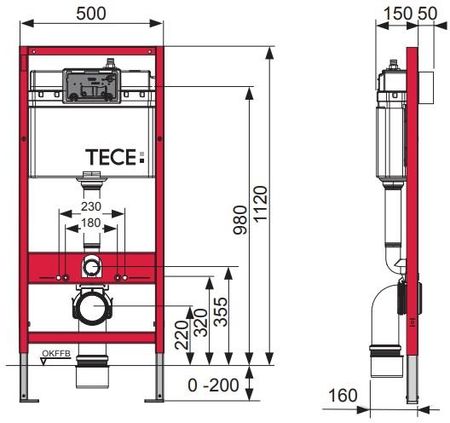 Tece Zestaw T Stelaż Podtynkowy Do Wc Z Przyciskiem Czarny Mat+ Miska Wc Z Deską - zdjęcie 3