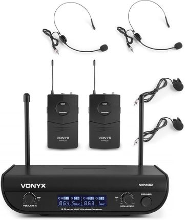 Zestaw Baza 2X Mikrofon Nagłowny Uhf 2X Krawatowy - zdjęcie 4