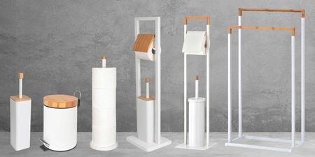 Nowoczesny Stojak Na Papier + Szczotka Wc Bambus - zdjęcie 4