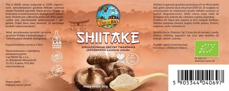 Shiitake 100% Twardnik japoński This is Bio - zdjęcie 2